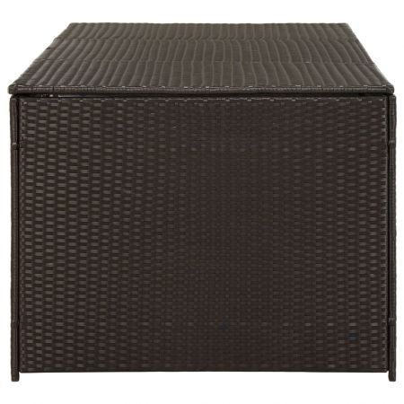 Garden Storage Box Poly Rattan 180x90x75 cm Brown