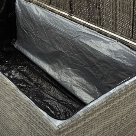 Garden Storage Box Poly Rattan 180x90x75 cm Grey