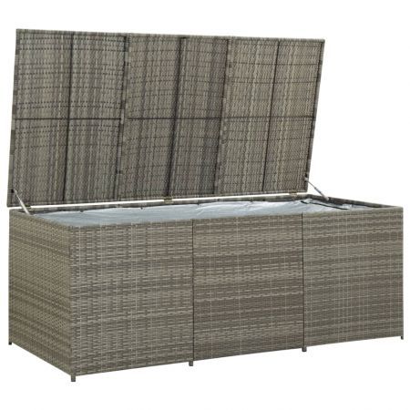 Garden Storage Box Poly Rattan 180x90x75 cm Grey