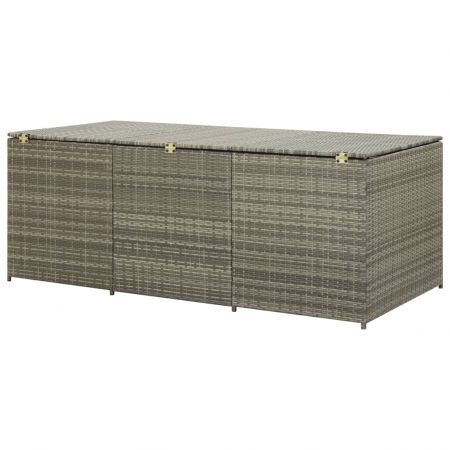 Garden Storage Box Poly Rattan 180x90x75 cm Grey