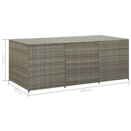 Garden Storage Box Poly Rattan 180x90x75 cm Grey