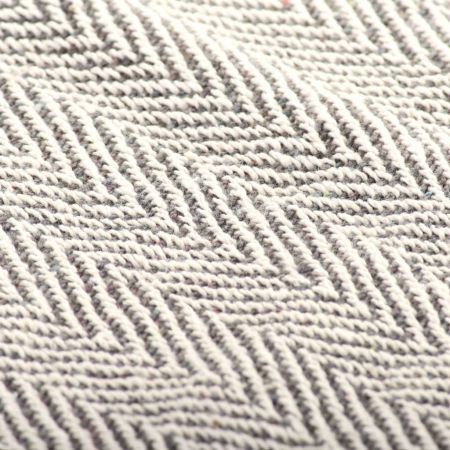 Throw Cotton Herringbone 125x150 cm Grey