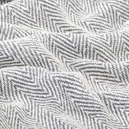 Throw Cotton Herringbone 220x250 cm Grey