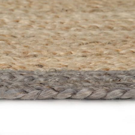 Handmade Rug Jute with Grey Border 90 cm