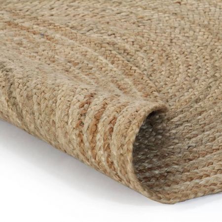 Area Rug Braided Jute 90 cm Round