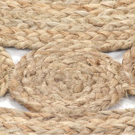 Area Rug Braided Design Jute 150 cm Round