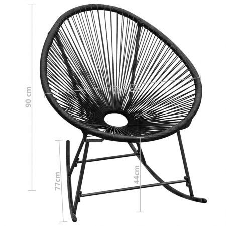 Outdoor Rocking Chair Black Poly Rattan