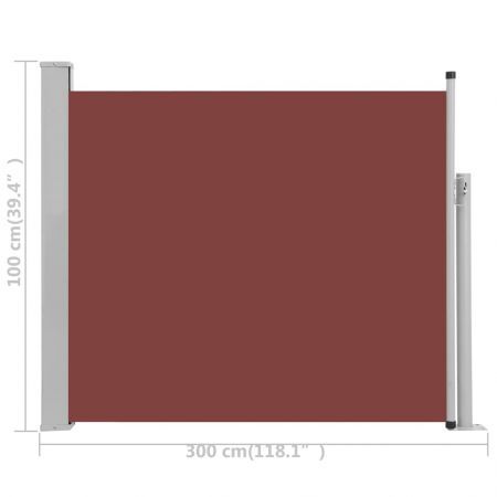 Patio Retractable Side Awning 100x300 cm Brown