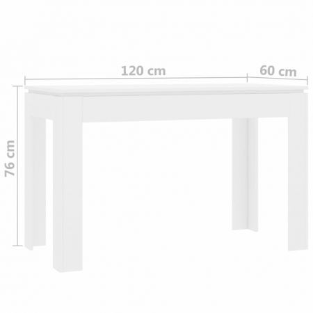 Dining Table White 120x60x76 cm Chipboard