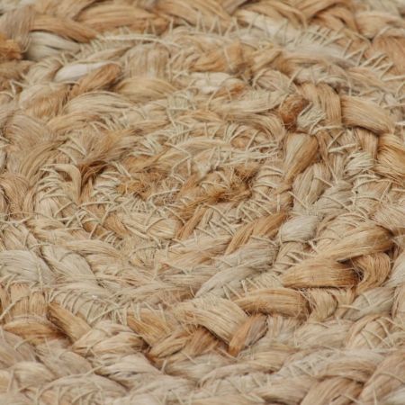 Area Rug Braided Design Jute 90 cm Round