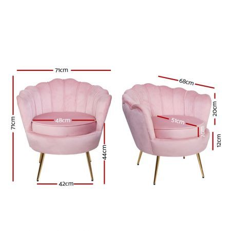 Artiss Armchair Velvet Pink Callista