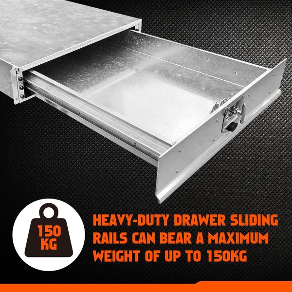 Steel Under Tray Tool Box Roller Drawer for Utes Trucks Caravans 150x75x16.5cm