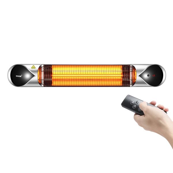 New Maxkon 2500W Carbon Fibre Infrared Heater Instant Heat Outdoor Patio Strip Heater Remote Control