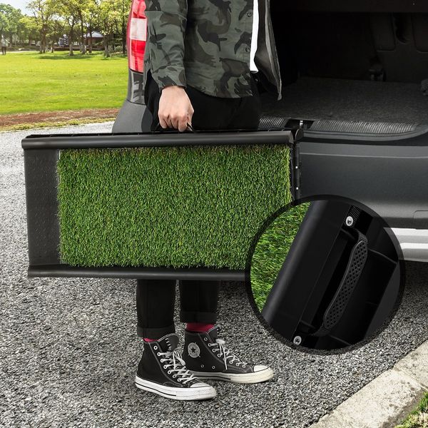 Dog Ramp Car Stairs Puppy Steps Doggy Pet Climbing Ladder Artificial Grass for SUV Folding