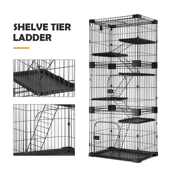 Large Cat Cage House Pet Crate Rabbit Bunny Hutch Ferret Kennel Playpen Home Wired 5 Tiers