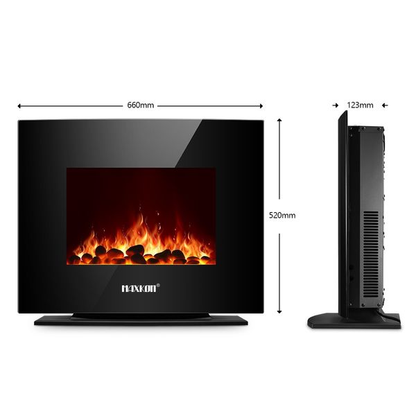 MAXKON Wall Mounted 1800W Electric Fireplace Heater LED Flames w/ Remote Control 