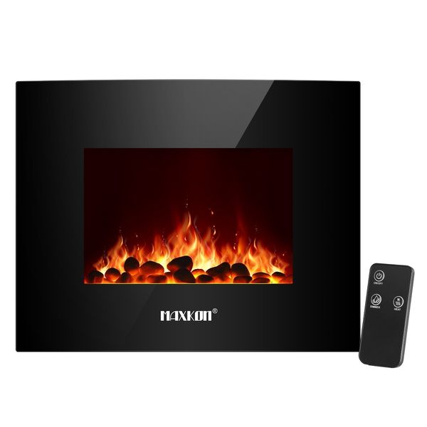 MAXKON Wall Mounted 1800W Electric Fireplace Heater LED Flames w/ Remote Control 