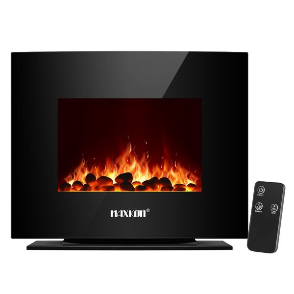 MAXKON Wall Mounted 1800W Electric Fireplace Heater LED Flames w/ Remote Control 