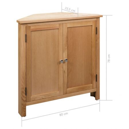 Corner Cabinet 80x33.5x78 cm Solid Oak Wood