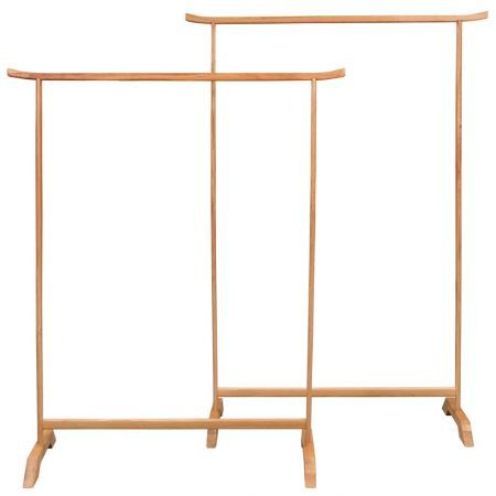 Clothes Racks 2 pcs Solid Oak Wood