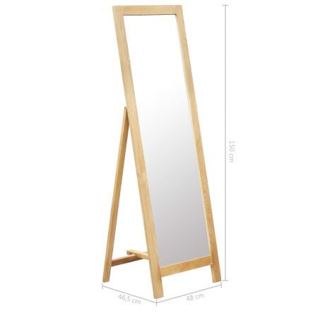 Freestanding Mirror 48x46.5x150 cm Solid Oak Wood