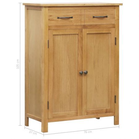 Shoe Cabinet 76x37x105 cm Solid Oak Wood