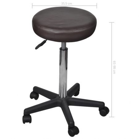 Office Stools 2 pcs Brown 35.5x98 cm Faux Leather