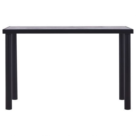 Dining Table Black and Concrete Grey 120x60x75 cm MDF