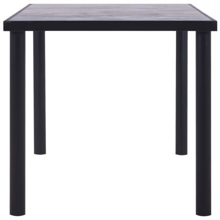 Dining Table Black and Concrete Grey 160x80x75 cm MDF