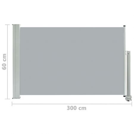 Patio Retractable Side Awning 60x300 cm Grey