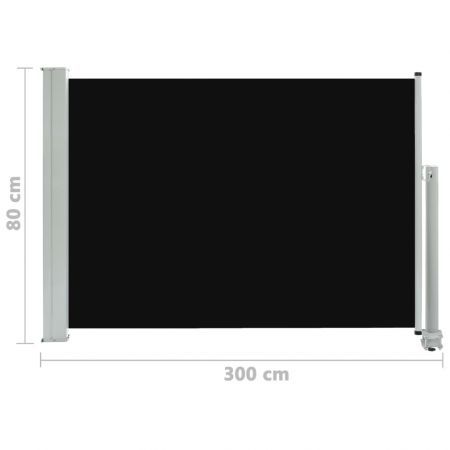 Patio Retractable Side Awning 80x300 cm Black