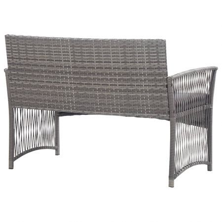 4 Piece Garden Lounge Set with Cushion Poly Rattan Anthracite