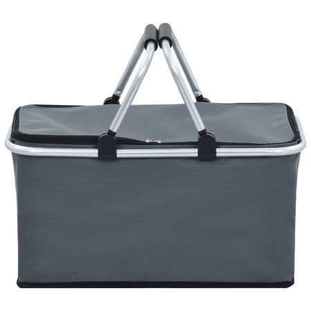 Foldable Cool Bag Grey 46x27x23 cm Aluminium