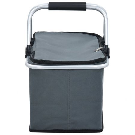 Foldable Cool Bag Grey 46x27x23 cm Aluminium