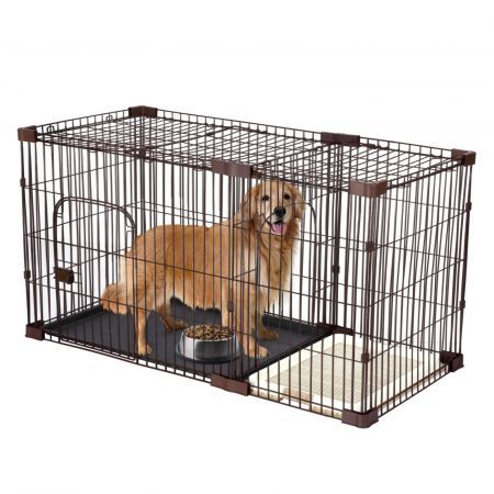 Dog Cage Crate Cat Kennel Doggy Playpen Puppy Enclosure Pet Home House Toilet Tray Wired XL