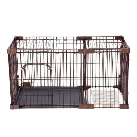 Dog Cage Crate Cat Kennel Doggy Playpen Puppy Enclosure Pet Home House Toilet Tray Wired XL