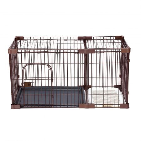 Dog Cage Cat Crate Doggy Kennel Puppy Playpen Enclosure Pet House Home Toilet Tray Wired L