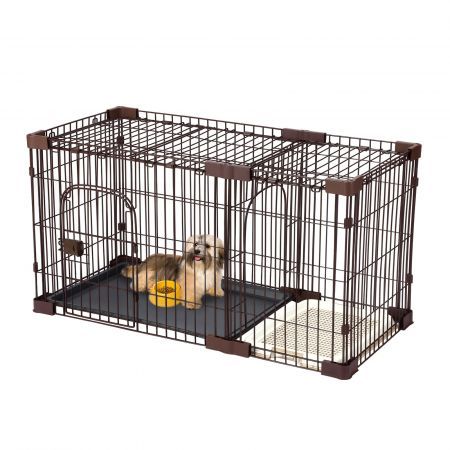 Dog Cage Cat Crate Doggy Kennel Puppy Playpen Enclosure Pet House Home Toilet Tray Wired L