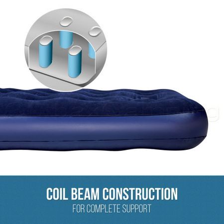 Bestway Queen Air Bed Inflatable Mattress Built-in Foot Pump Pillow Camping