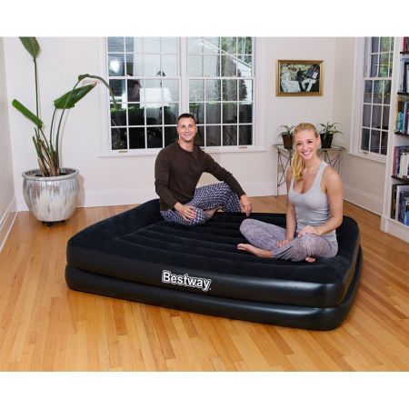 Bestway Premium Queen Air Bed Inflatable Mattress with Built-In Electric Pump