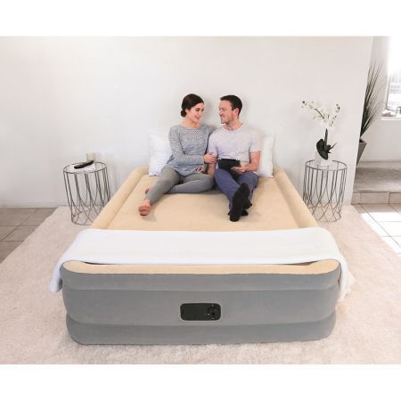 Luxury Bestway Air Bed Queen Inflatable Mattress Foam Top Sleeping Mats Built-in Pump