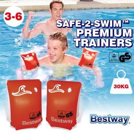 Bestway Inflatable Safe 2 Air Chambers Children Kids Learn Swim Premium Trainers