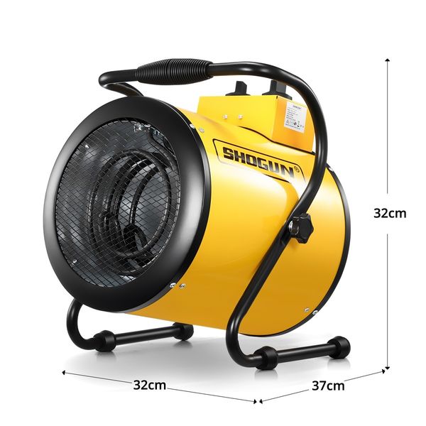 2-in-1 3000W Portable Electric Industrial Fan Heater Free Standing Carpet Dryer SAA Yellow