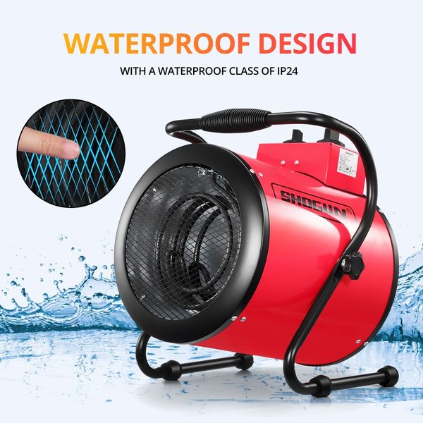 2-in-1 3000W Portable Electric Industrial Fan Heater Free Standing Carpet Dryer SAA Red