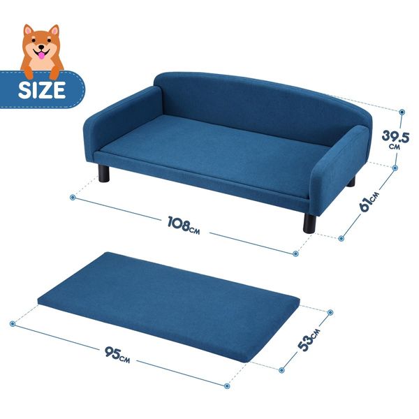 Dog Bed Luxury Sofa Cat Couch Doggy Chaise Puppy Kitten Lounge Pet Furniture Soft Cushioned XL