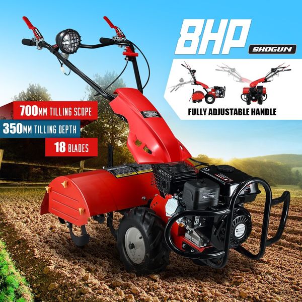 208cc Garden Tiller Cultivator 8HP 4 Stroke Rototiller