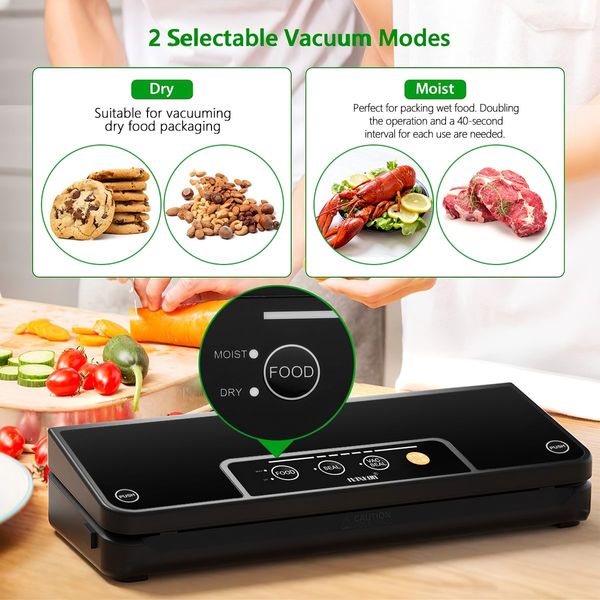 Maxkon Food Vacuum Sealer Packing Machine Dry Wet Food Storage with Free Bags