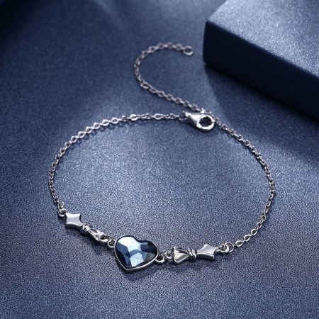 S925 Heart Sterling Silver Bracelet