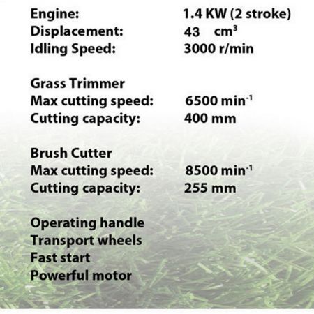 Kuller Grass Trimmer Brush Cutter - Petrol 2 Stroke Engine, Portable Garden Tool