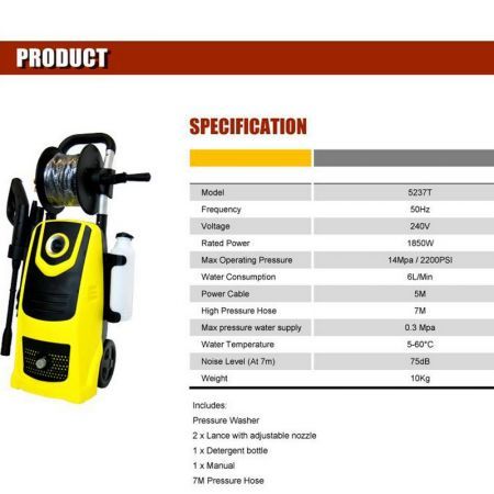 Kuller Electric High Pressure Washer - 2200PSI Water Pump Cleaner Garden Tool